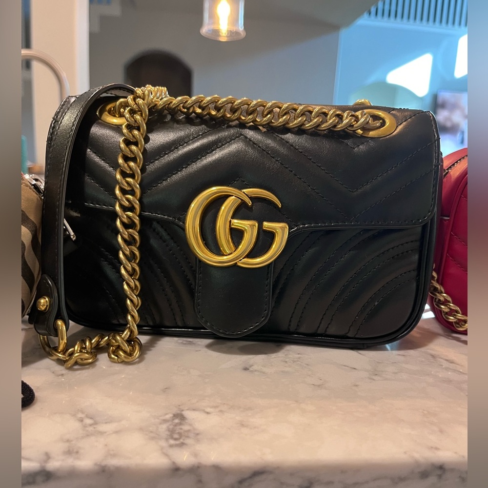 Authentic Gucci GG Marmont Mini Shoulder Bag